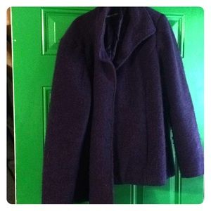 Women’s Size 16 Lands End Purple Wool Coat
